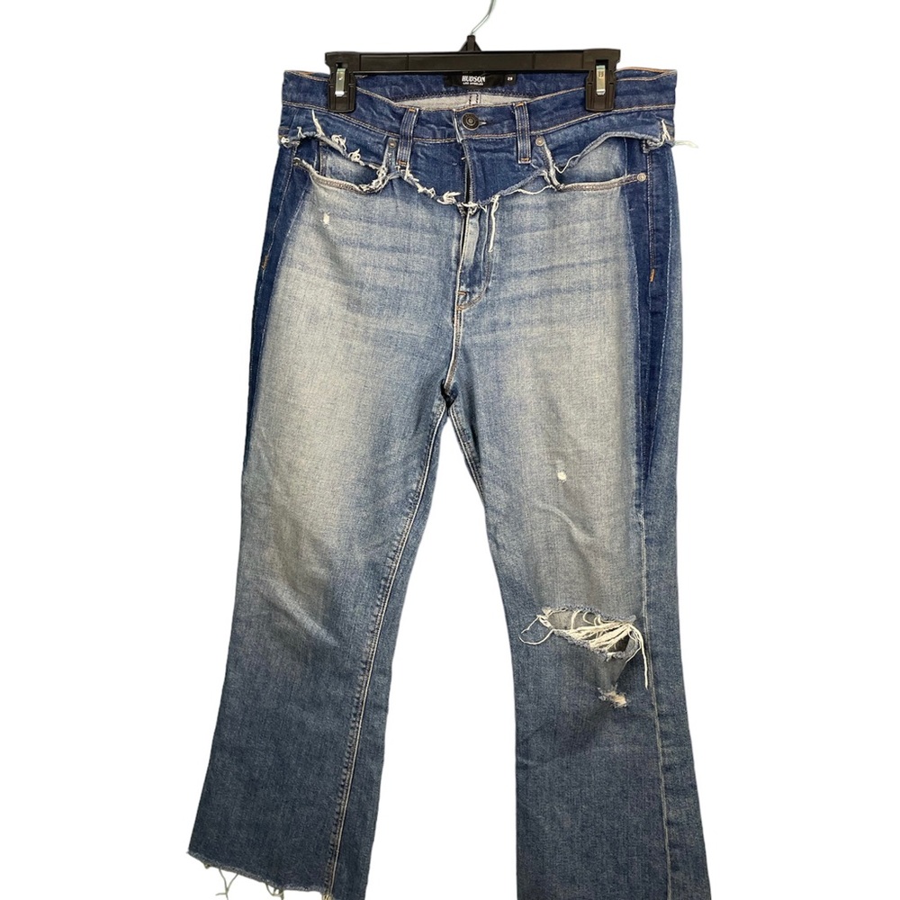 Hudson Los Angeles Holly Distressed Bootcut Jeans Two-Toned High Rise Size 29